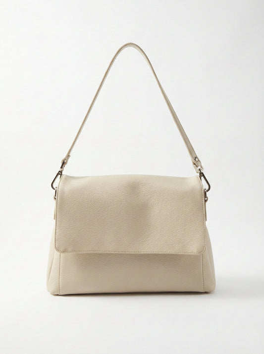 Soft Sholder Bag in Genuine Dollaro Leather - Made in Italy - Art. 26047