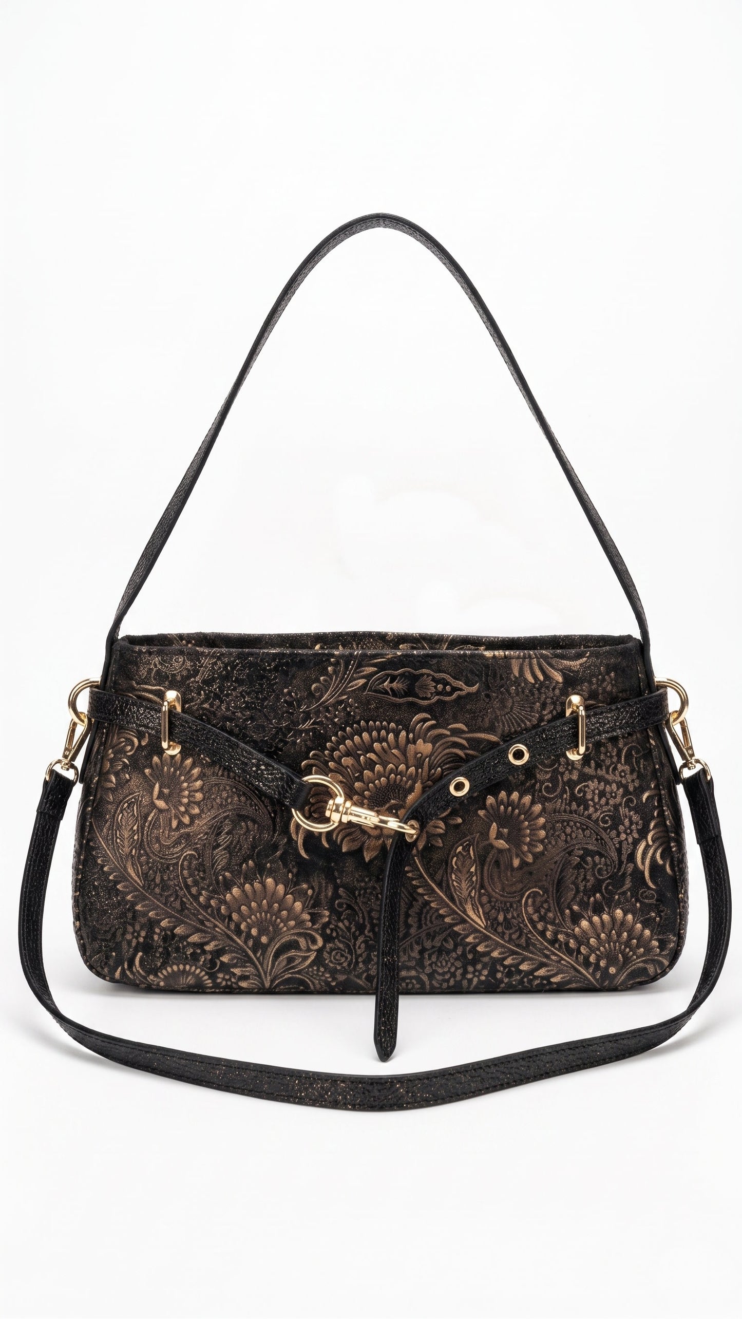 Soft Handbag and Crossbody Bag in Genuine Printed Suede Leather - Made in Italy - Art. 26107