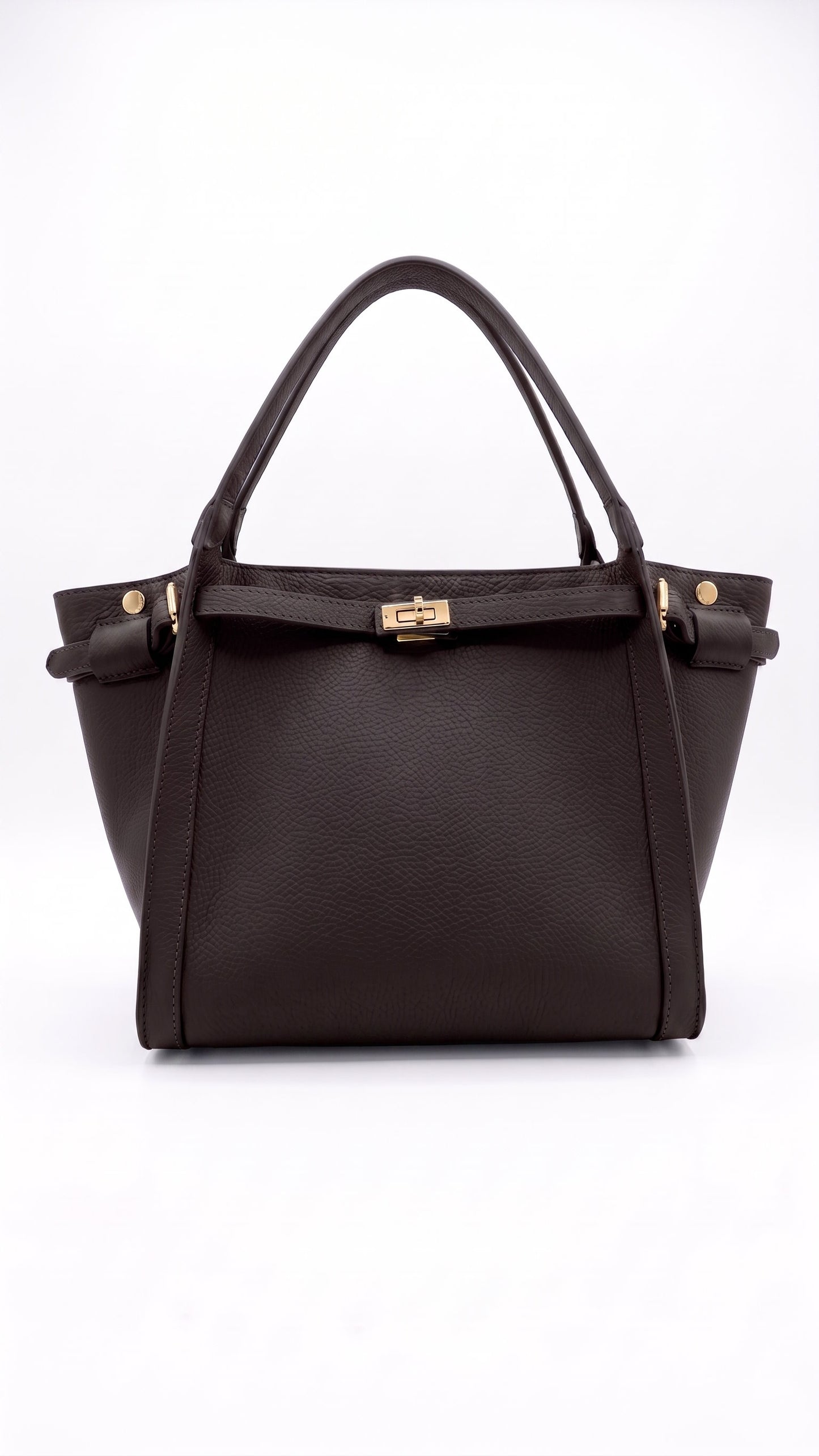 Structured Handbag in Genuine Dollaro Leather - Made in Italy - Art. 26089