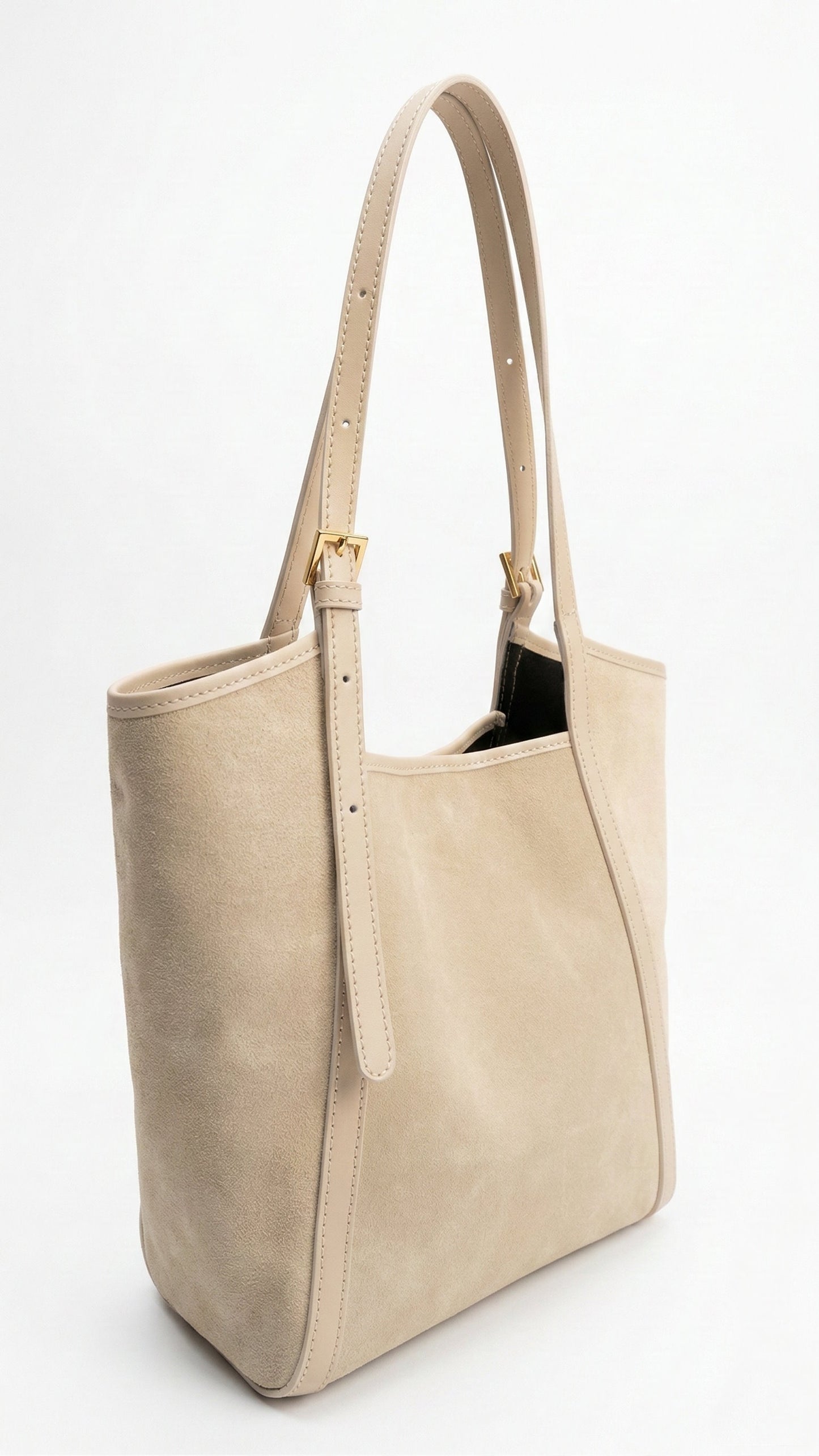 Soft Shoulder Bag in Genuine Suede and Dollaro Leather - Made in Italy - Art. 26076