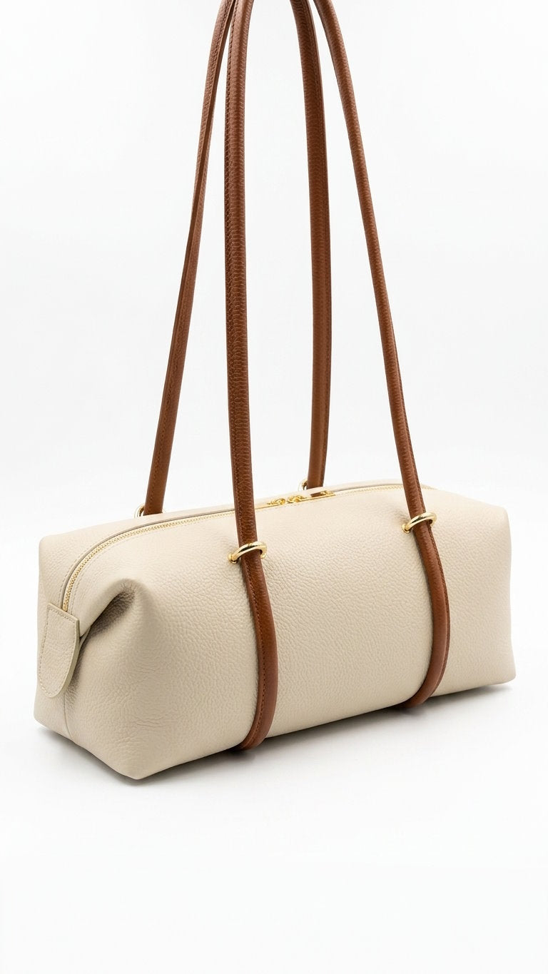 Soft Shoulder bag in Genuine Dollaro Leather - Made in Italy - Art. 26087