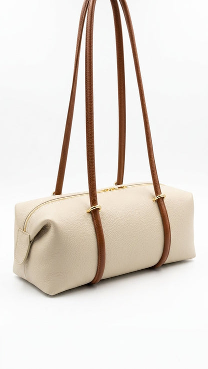 Soft Shoulder bag in Genuine Dollaro Leather - Made in Italy - Art. 26087