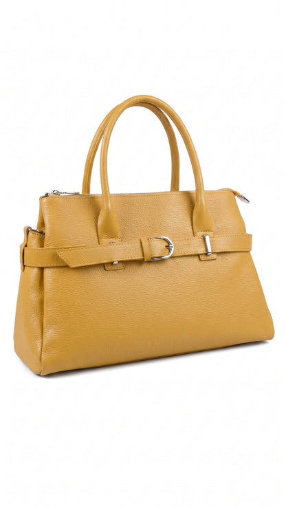 Soft Handbag in Genuine Dollaro Leather - Made in Italy - Art. 26069