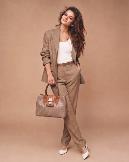 Structured Handbag in Genuine Croco Leather - Mader in Italy - Art. 26110