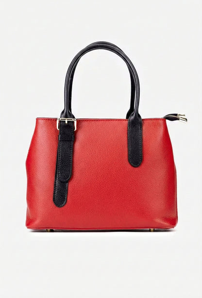 Structured Handbag in Genuine Dollar Leather - Made in Italy - Art. 25402