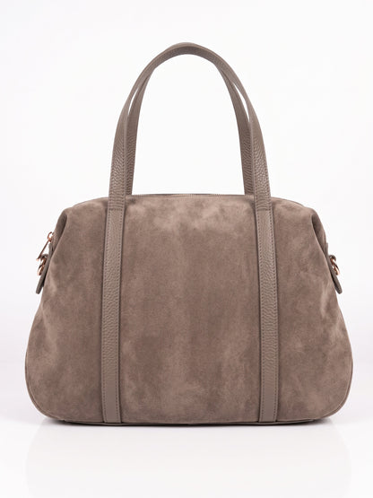 Soft Handbag in Genuine Suede and Dollaro Leather - Made in Italy - Art. 26146