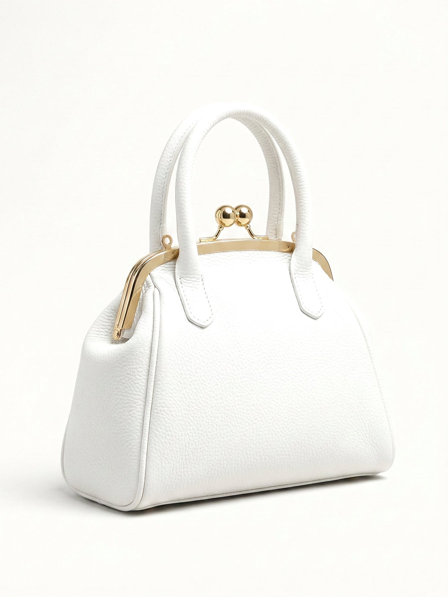 Structured Handbag in Genuine Dollaro Leather - Made in Italy - 26078D