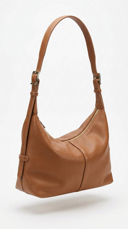 Soft Shoulder Bag in Genuine Dollaro Leather - Made in Italy - Art. 26061