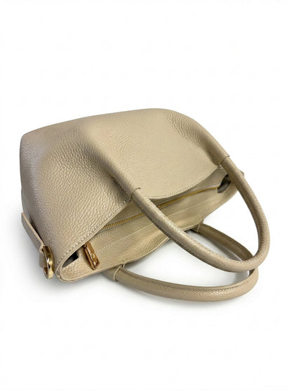 Structured Handbag in Genuine Dollaro Leather - Made in Italy - Art. 26071