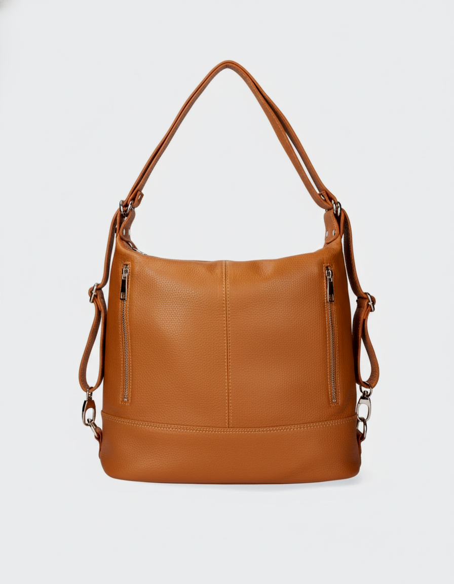 Soft Handbag and Backpack in Genuine Dollar Leather - Made in Italy - Art. 24018