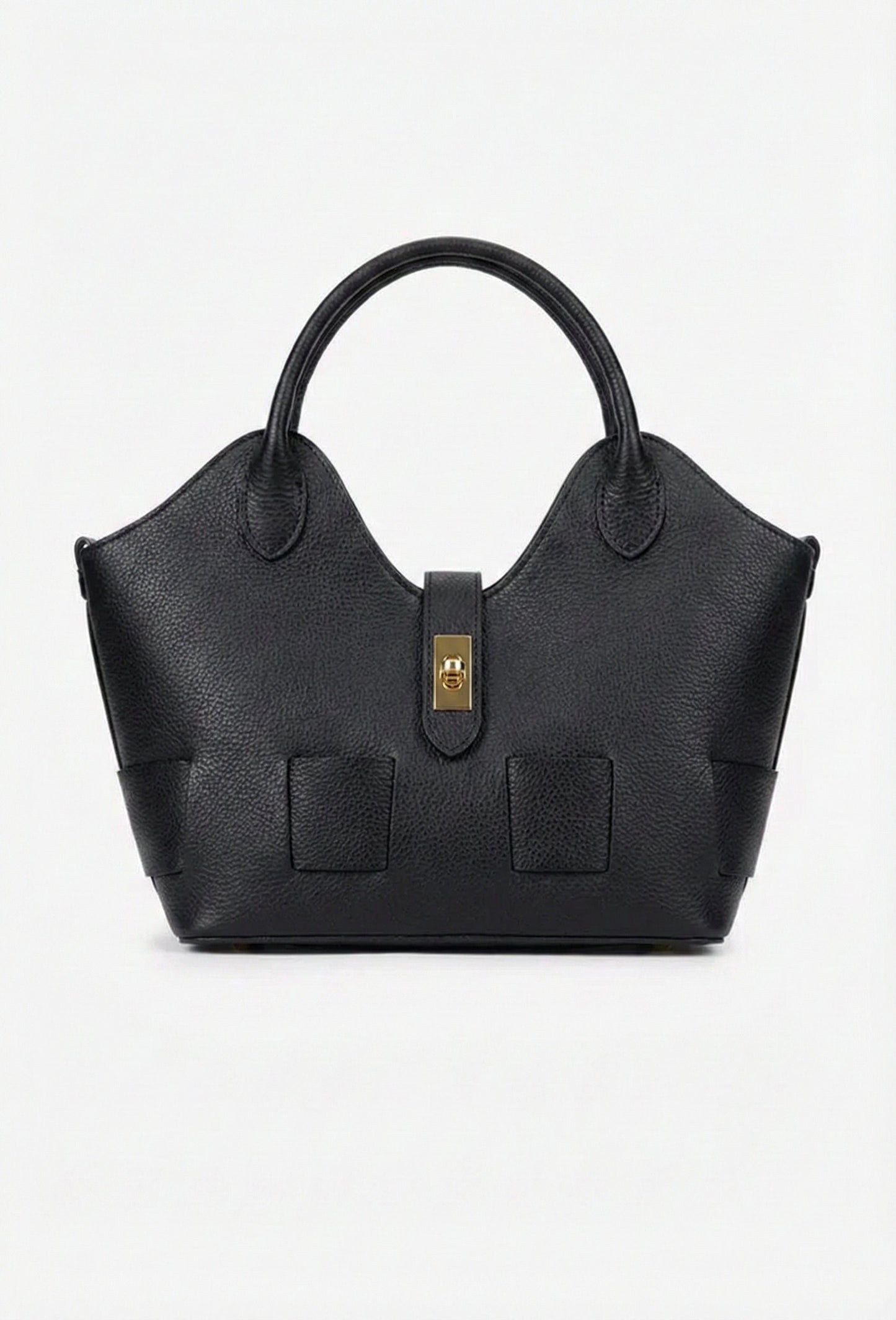 Structured Handbag in Genuine Dollar Leather - Made in Italy - Art. 25386