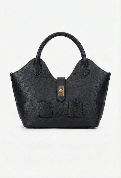 Structured Handbag in Genuine Dollar Leather - Made in Italy - Art. 25386