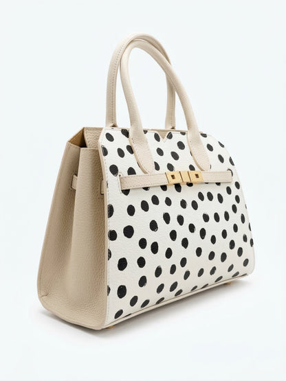 Structured Handbag in Genuine Dollaro Leather - Made in Italy - Art. DOT3