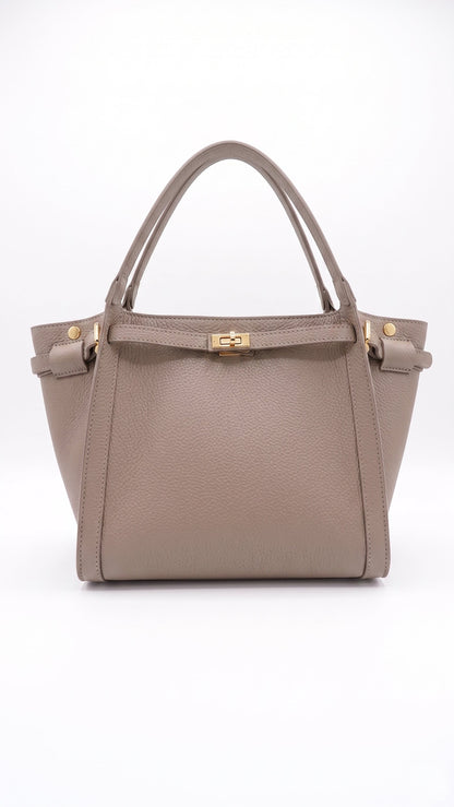Structured Handbag in Genuine Dollaro Leather - Made in Italy - Art. 26089