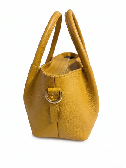 Structured Handbag in Genuine Dollaro Leather - Made in Italy - Art. 26071