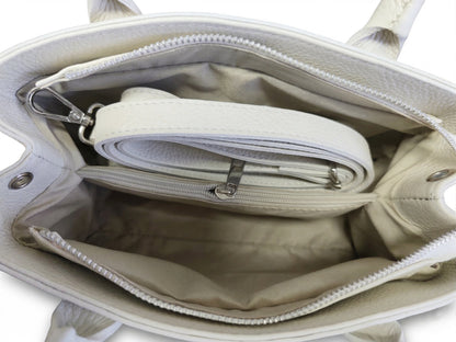 Structured Handbag in Genuine Croco and Dollaro Leather - Made in Italy - Art. 26068