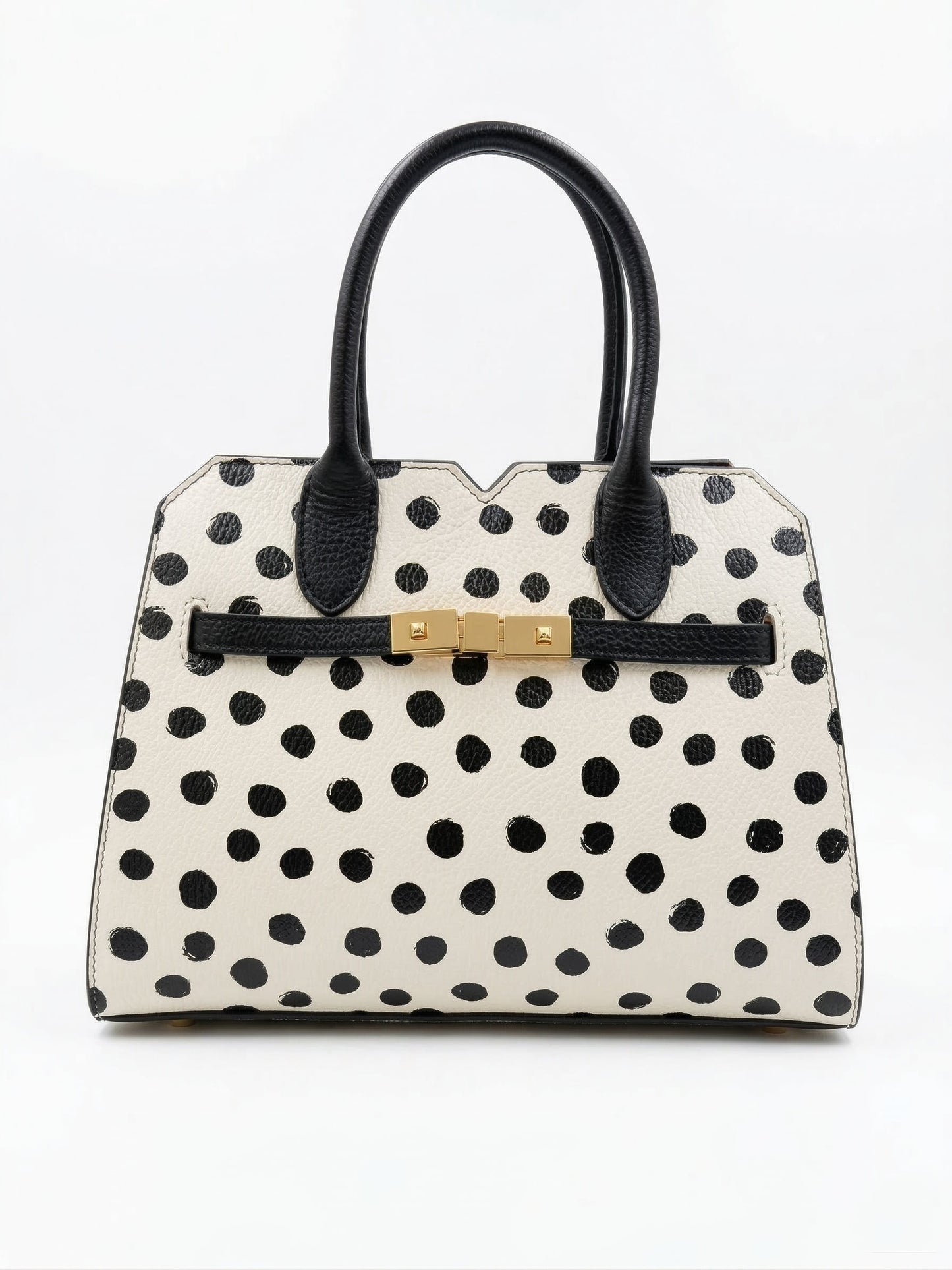 Structured Handbag in Genuine Dollaro Leather - Made in Italy - Art. DOT3