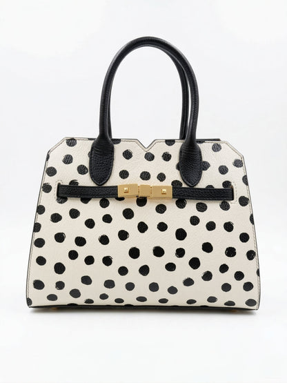 Structured Handbag in Genuine Dollaro Leather - Made in Italy - Art. DOT3