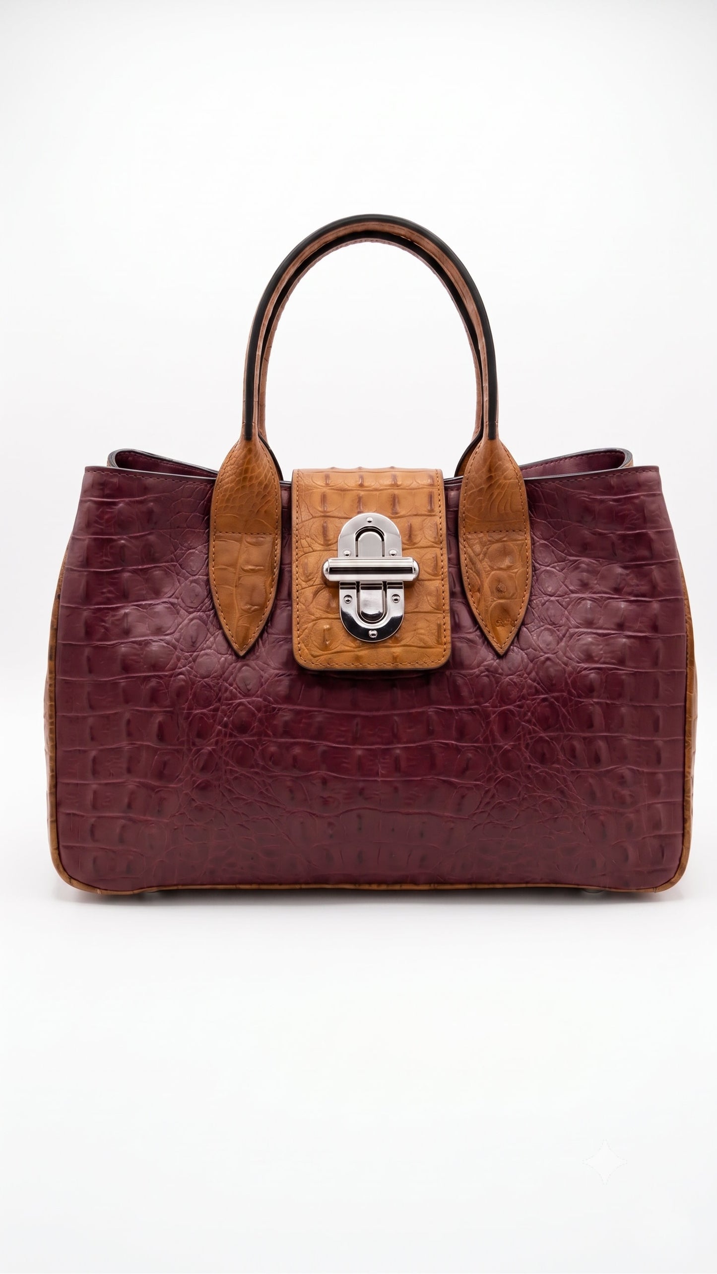Structured Handbag in Genuine Croco Leather - Mader in Italy - Art. 26110
