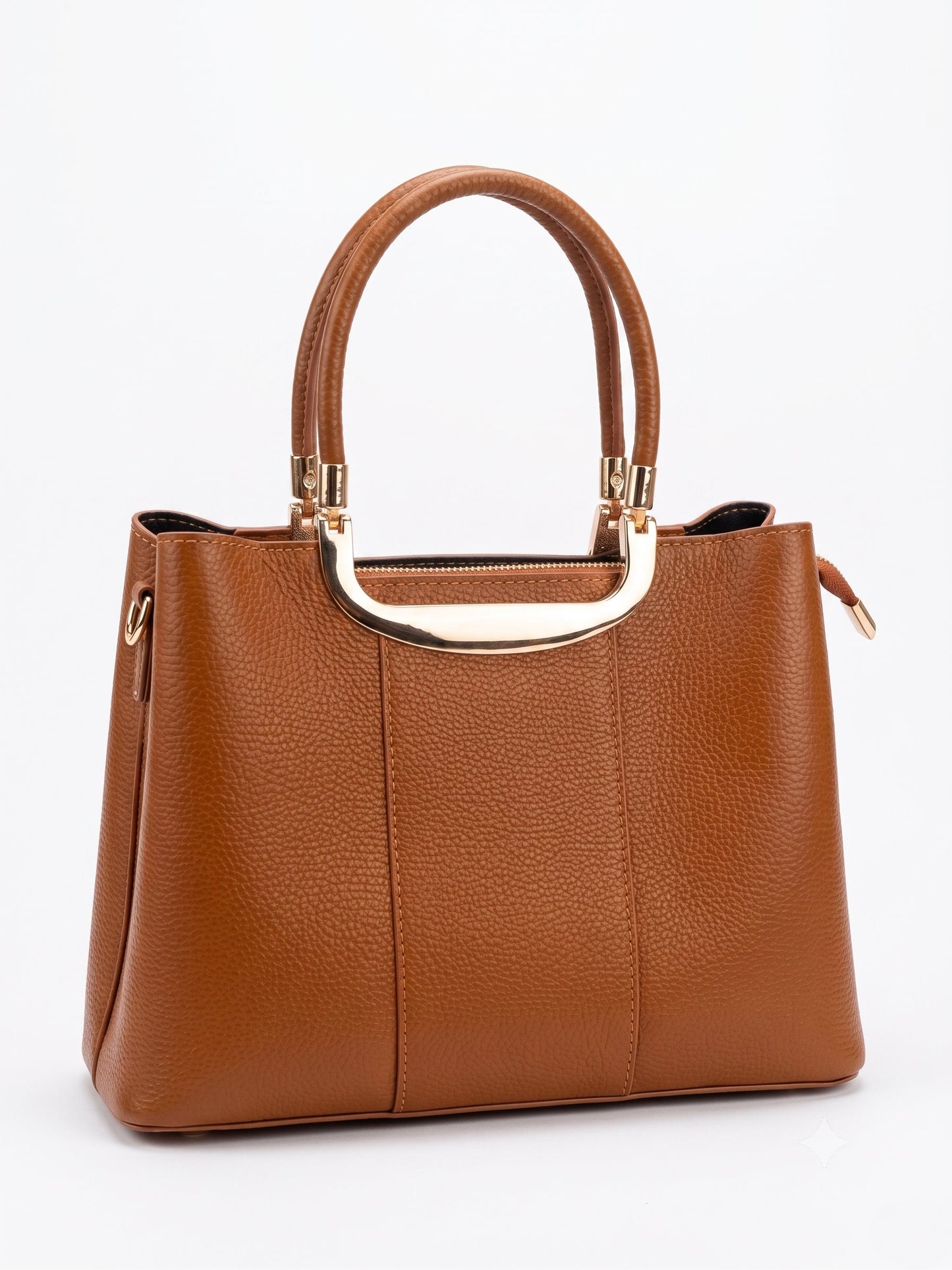 Structured Handbag in Genuine Dollaro Leather - Made in Italy - Art. 26131