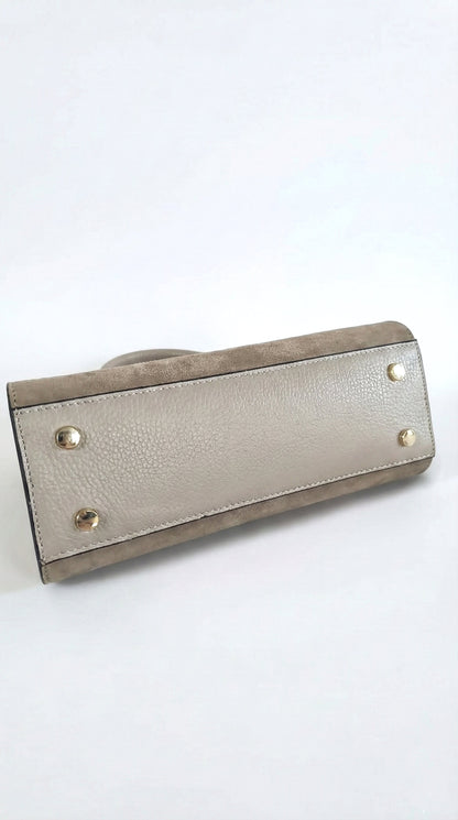 Structured Handbag in Genuine Suede Leather - Made in Italy - Art. 26010
