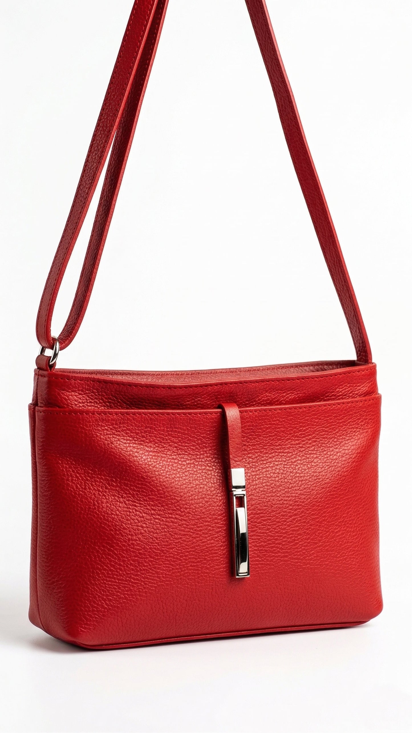 Soft Crossbody Bag in Genuine Dollaro Leather - Made in Italy - Art. 26079