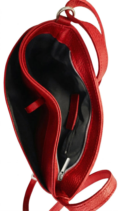 Soft Crossbody Bag in Genuine Dollaro Leather - Made in Italy - Art. 26079