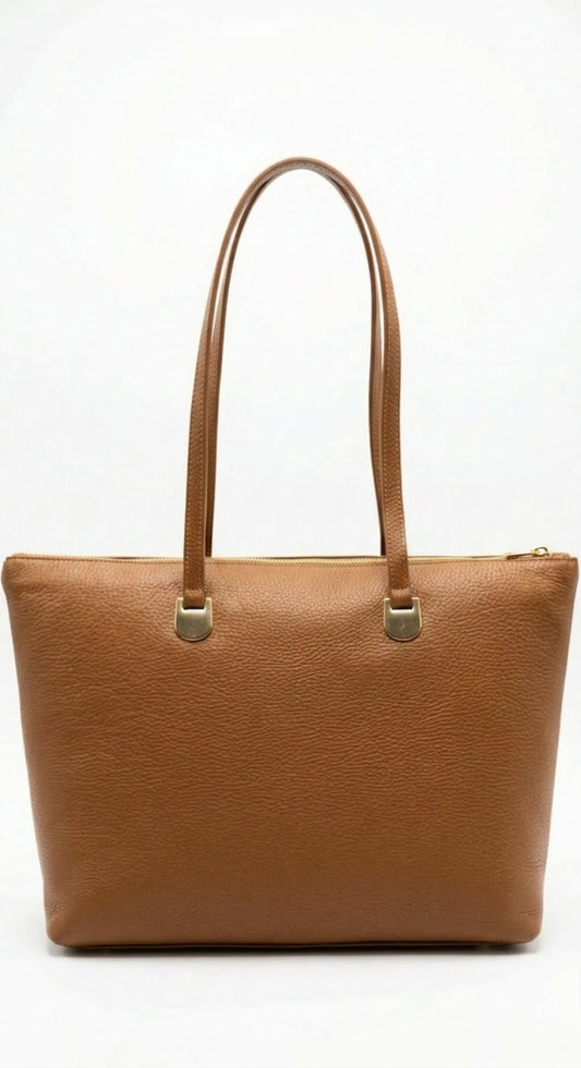 Soft Shoulder Bag in Genuine Dollaro Leather - Made in Italy - Art. 26072