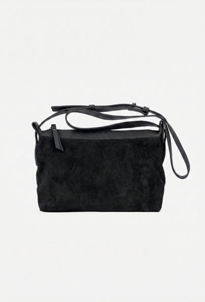 Soft Crossbody Bag in Genuine Suede Leather - Made in Italy - Art. 25400