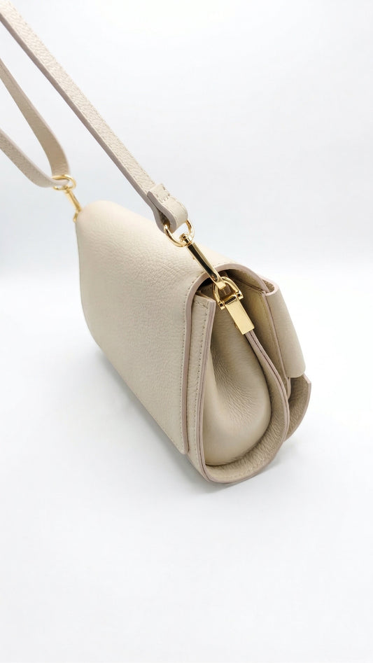 Structured Crossbody Bag in Genuine Dollaro Leather - Made in Italy - Art. 26081