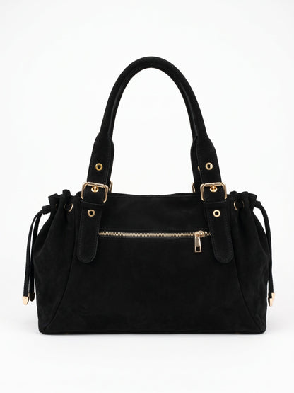 Soft Handbag in Genuine Suede Leather - Made in Italy - Art. 26147