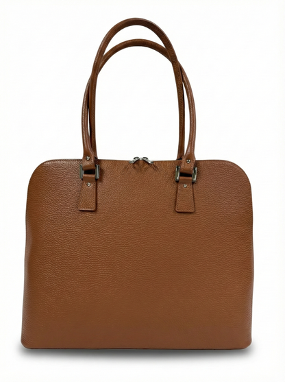 Structured Handbag in Genuine Dollar Leather - Made in Italy - Art. 26000