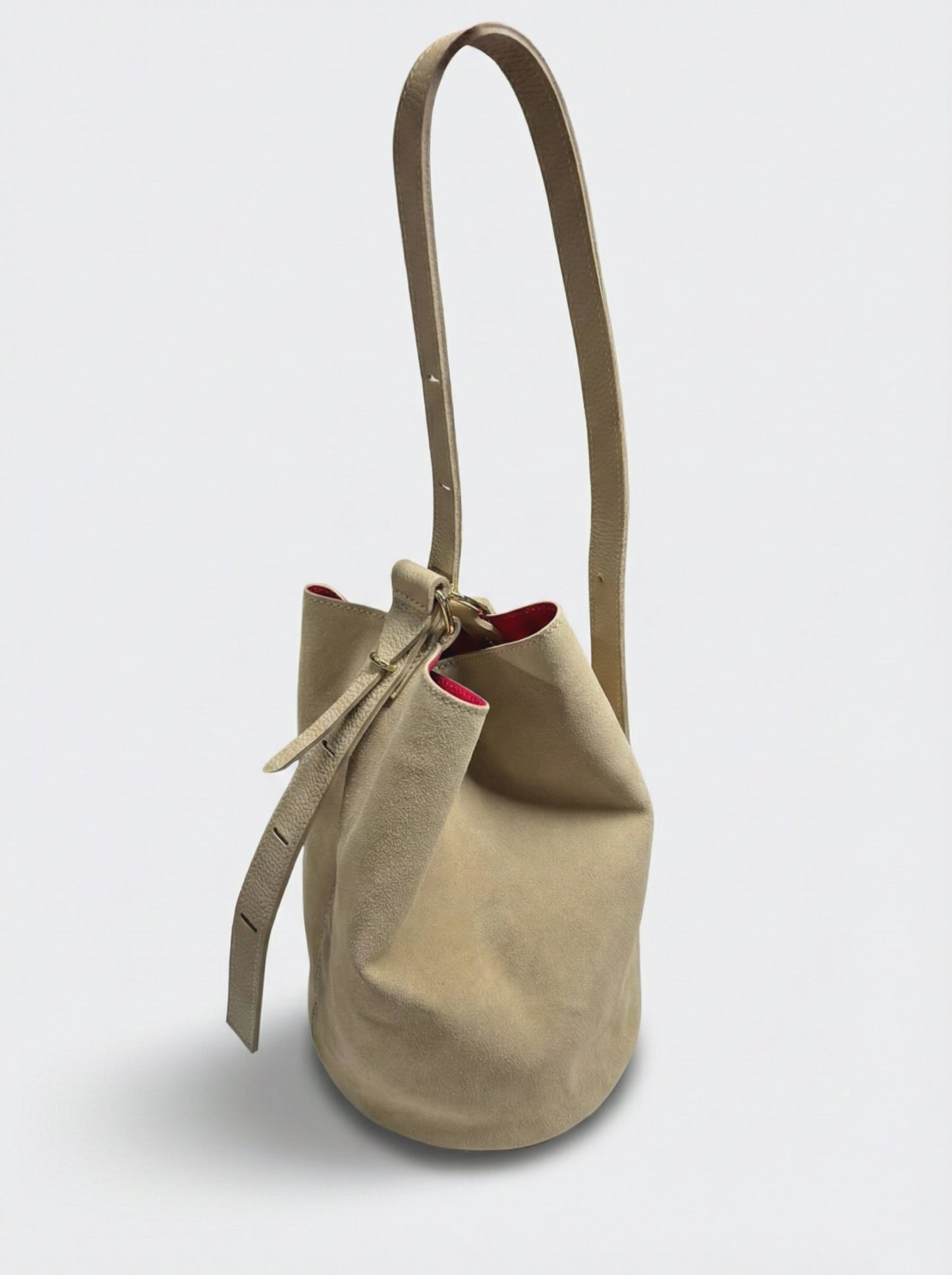 Soft Crossbody Bag in Genuine Suede Leather - Made in Italy - Art. 26009