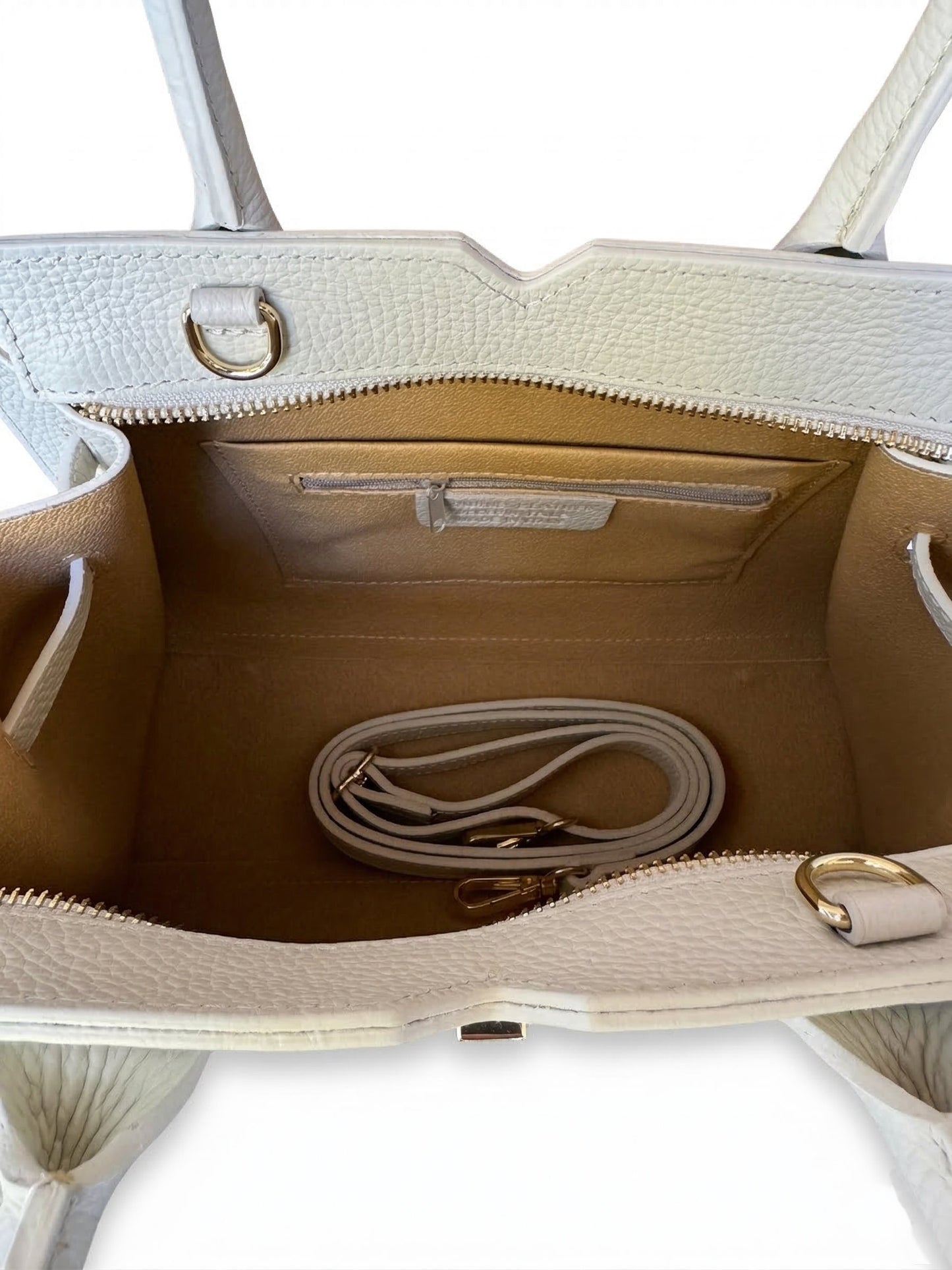 Structured Handbag in Genuine Dollaro Leather - Made in Italy - Art. DOT3