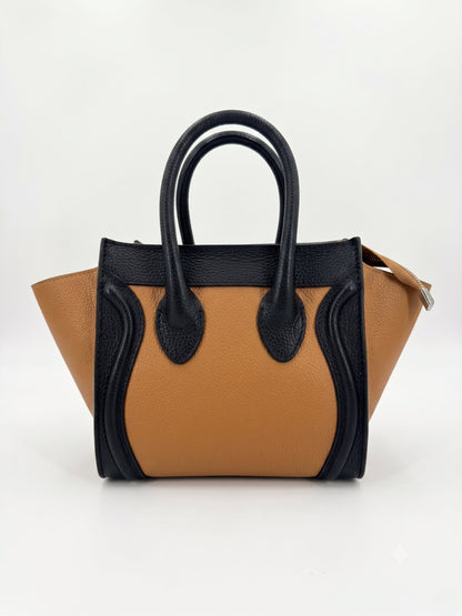 Structured Handbag in Genuine Dollaro Leather - Made in Italy - Art. 26124