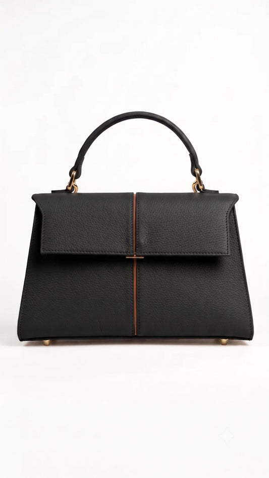 Structured Handbag in Genuine Dollaro Leather - Made in Italy - Art. 26117