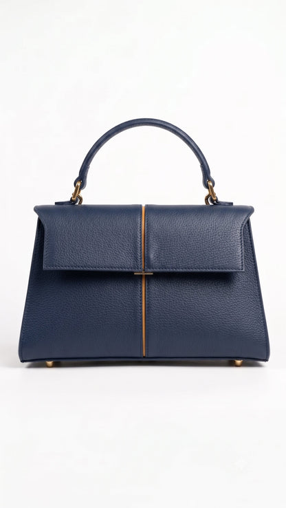 Structured Handbag in Genuine Dollaro Leather - Made in Italy - Art. 26117