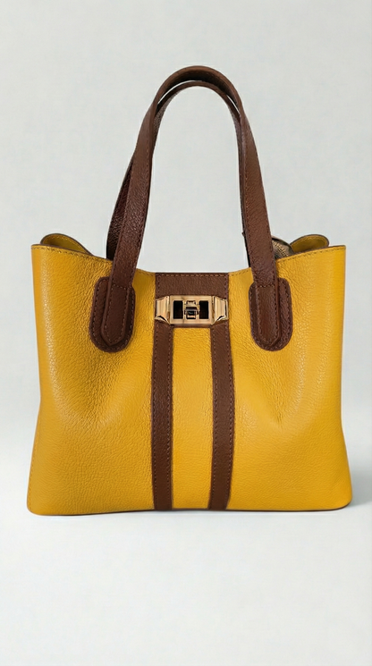Soft Handbag in Genuine Dollar Leather - Made in Italy - Art. 26001