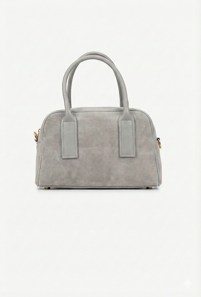 Structured Handbag in Genuine Suede Leather - Made in Italy - Art. 25385
