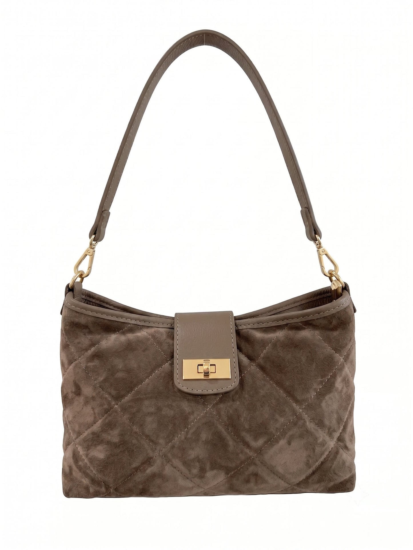 Soft Handbag in Genuine Suede Leather - Made in Italy - Art. 26125