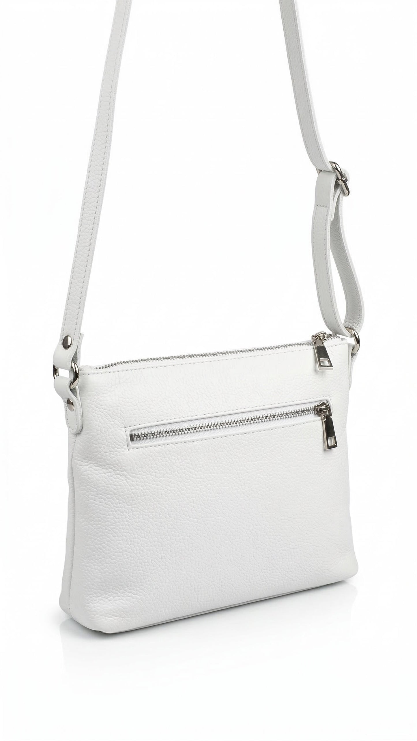 Soft Crossbody Bag in Genuine Dollaro and Croco Leather - Made in Italy - 26067