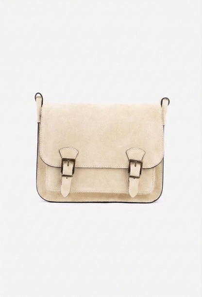 Structured Crossbody Bag in Genuine Suede Leather - Made in Italy - Art. 25391