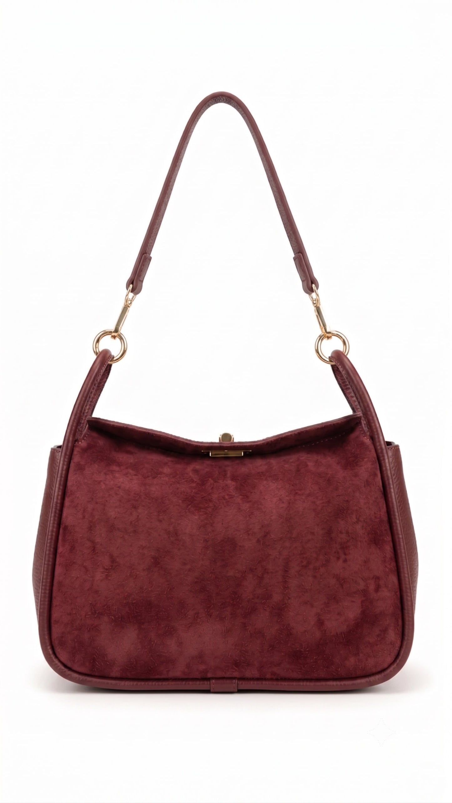 Soft Shoulder Bag in Genuine Suede and Dollaro Leather - Made in Italy - Art. 26118