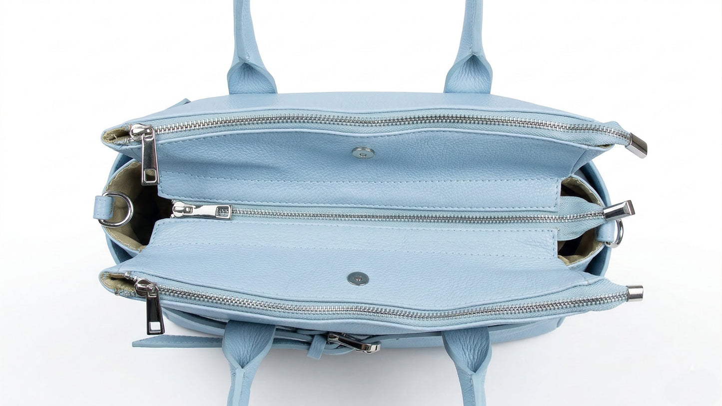 Soft Handbag in Genuine Dollaro Leather - Made in Italy - Art. 26069