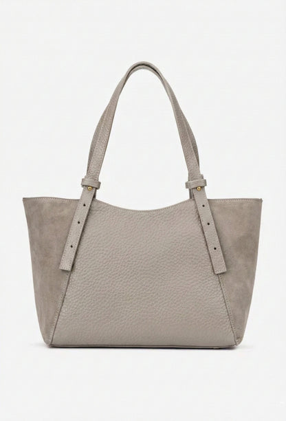 Structured Handbag in Genuine Dollar and suede Leather - Made in Italy - Art. 25404