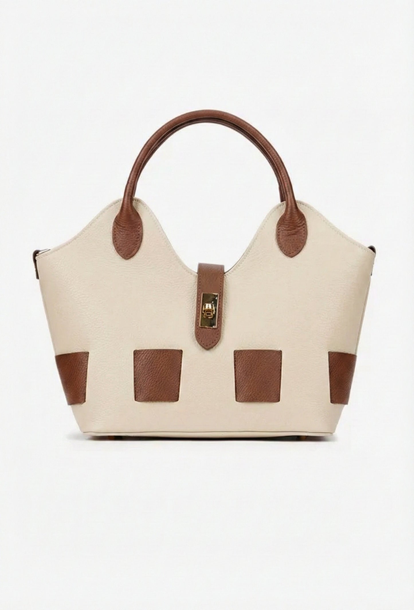 Structured Handbag in Genuine Dollar Leather - Made in Italy - Art. 25386