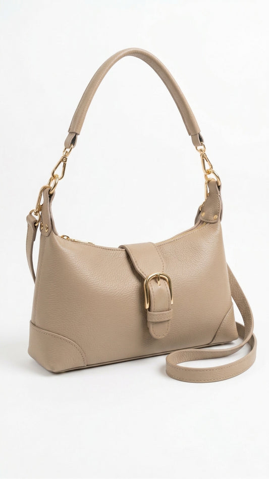 Structured Crossbody Bag in Genuine Dollaro Leather - Made in Italy - Art. 26082