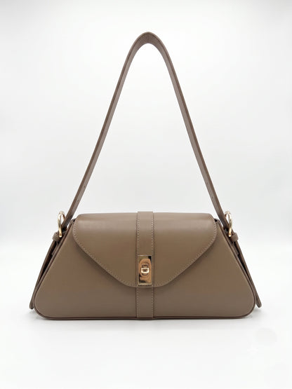 Structured Handbag in Genuine Suede Leather - Made in Italy - Art. 26129