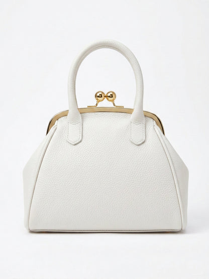 Structured Handbag in Genuine Dollaro Leather - Made in Italy - 26078D