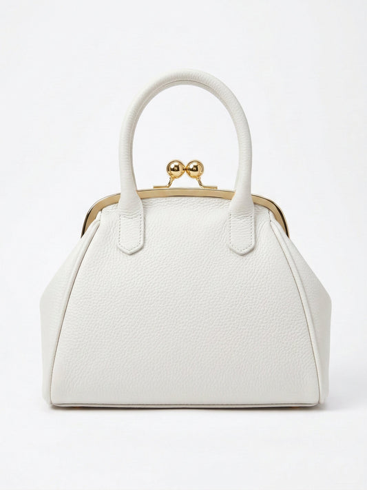 Structured Handbag in Genuine Dollaro Leather - Made in Italy - 26078D